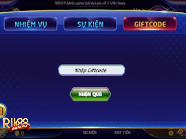 Hướng dẫn cách lấy giftcode Rikvip 