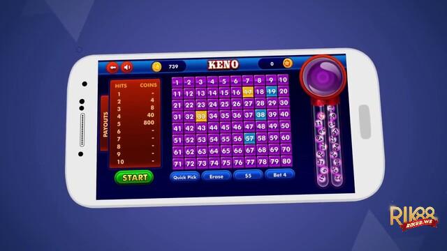 Lựa chọn các con số may mắn ở sảnh Keno và đặt cược